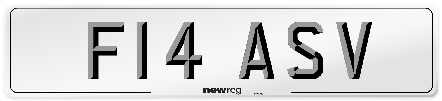 F14 ASV Number Plate from New Reg
